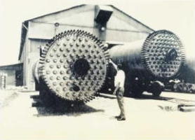 Stainless steel heat exchanger from a nuclear plant.